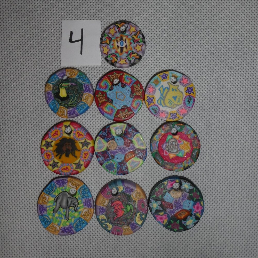 FIMO Clay Pendants Assorted Designs Pack of 10 - Picture 7 of 10